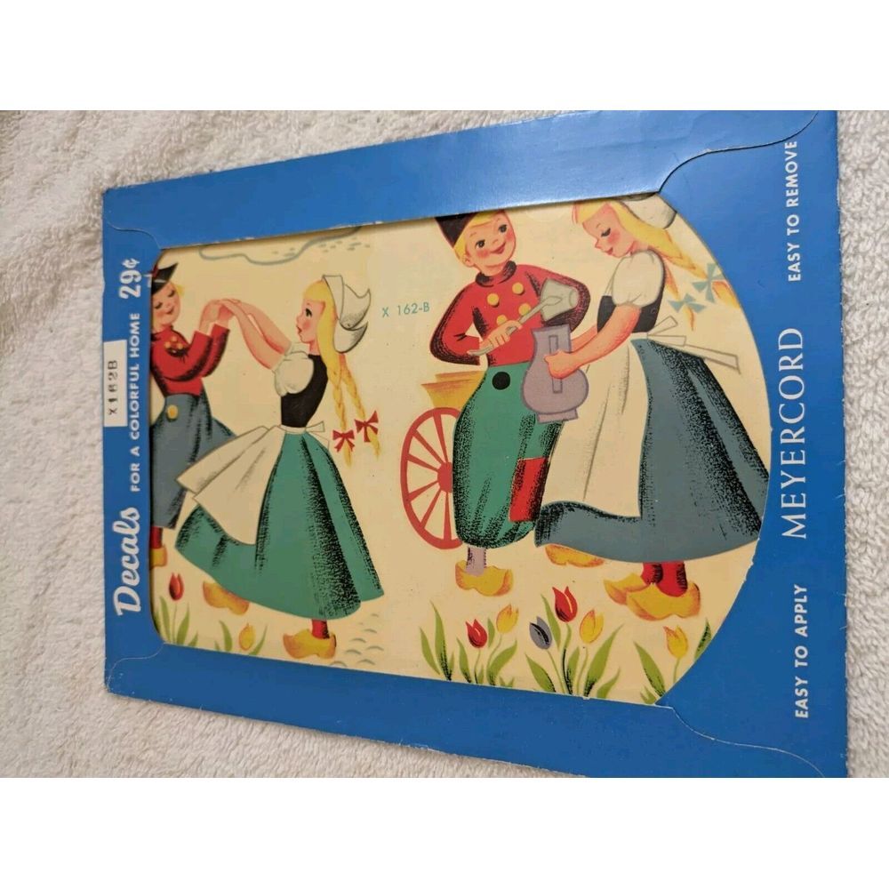 Vintage NOS‎ Meyercord Decals Holland Dutch People With Wooden Shoes